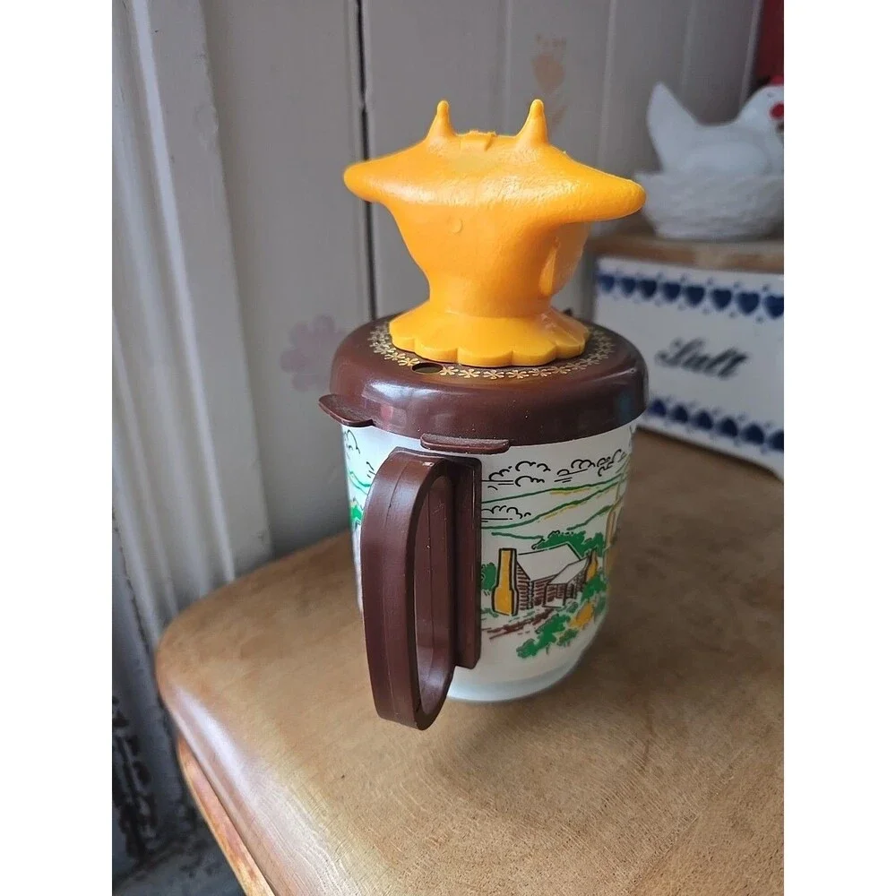 Vintage Cow Great Smoky Mountains Plastic Mug Farmhouse To Go Cup Milk Creamer